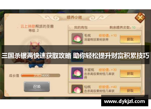 三国杀银两快速获取攻略 助你轻松提升财富积累技巧